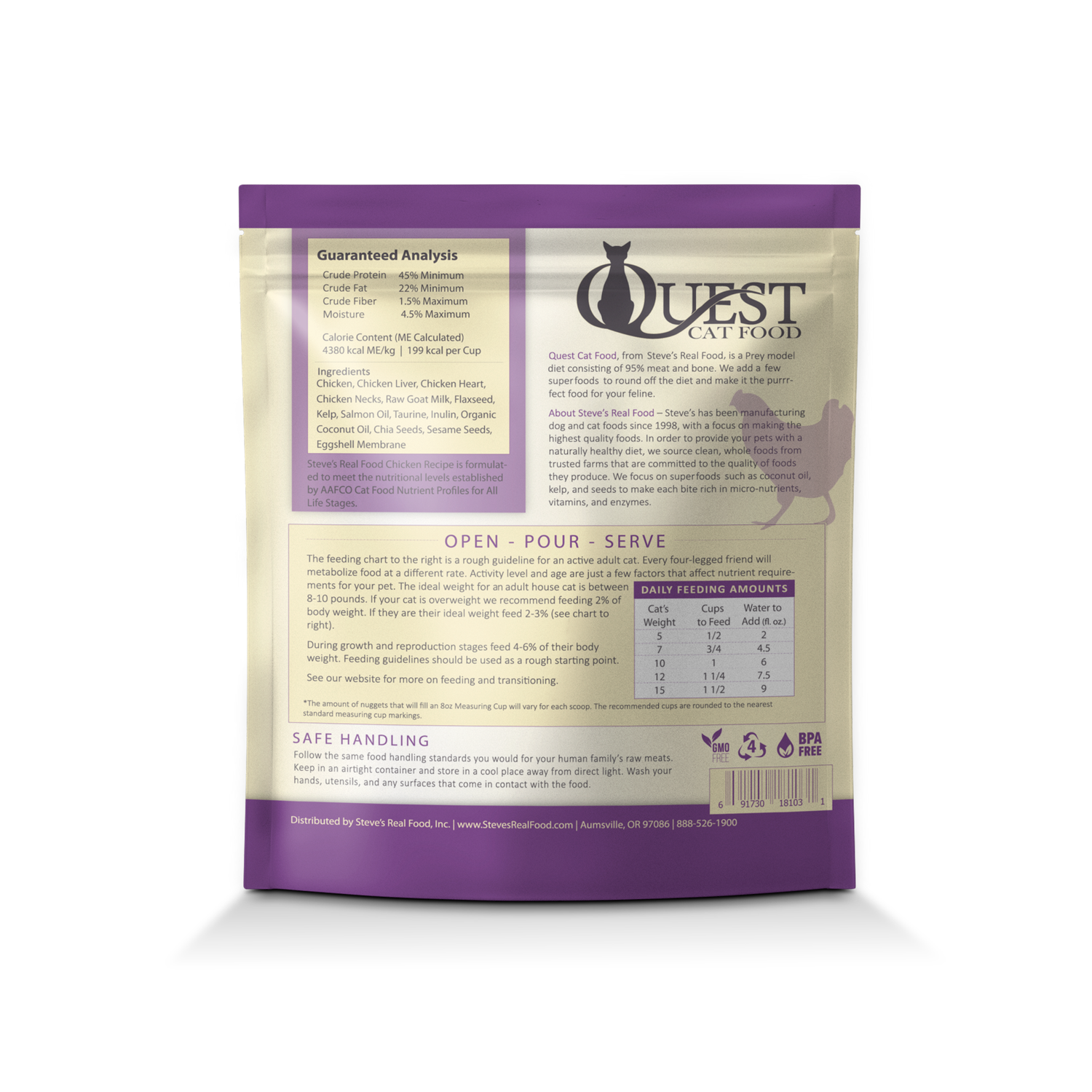 Quest's Cat Food Freeze Dried Chicken Bite Size Nugget