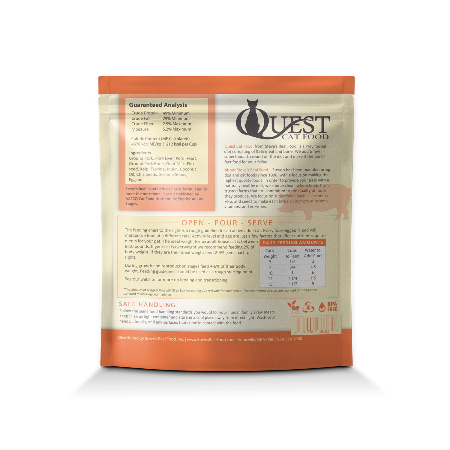 Quest's Cat Food Freeze Dried Pork Bite Size Nugget